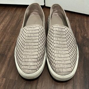 Vince Gray Snakeskin Sneakers, Size 8.5